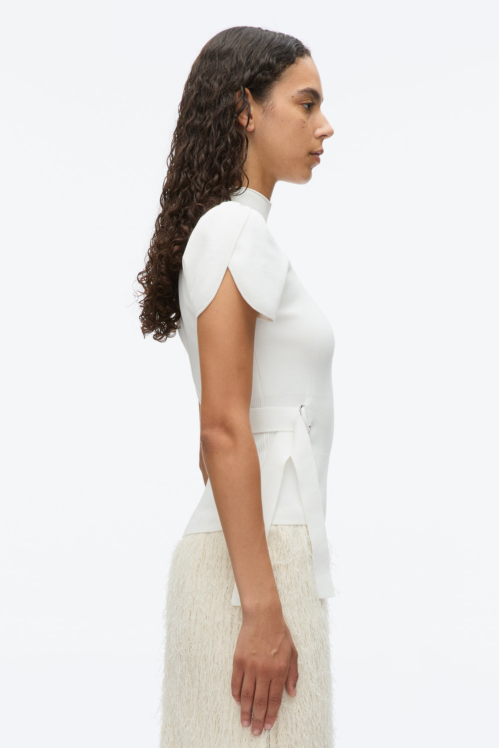 Ivory Compact Rib Tulip Top | 3.1 Phillip Lim