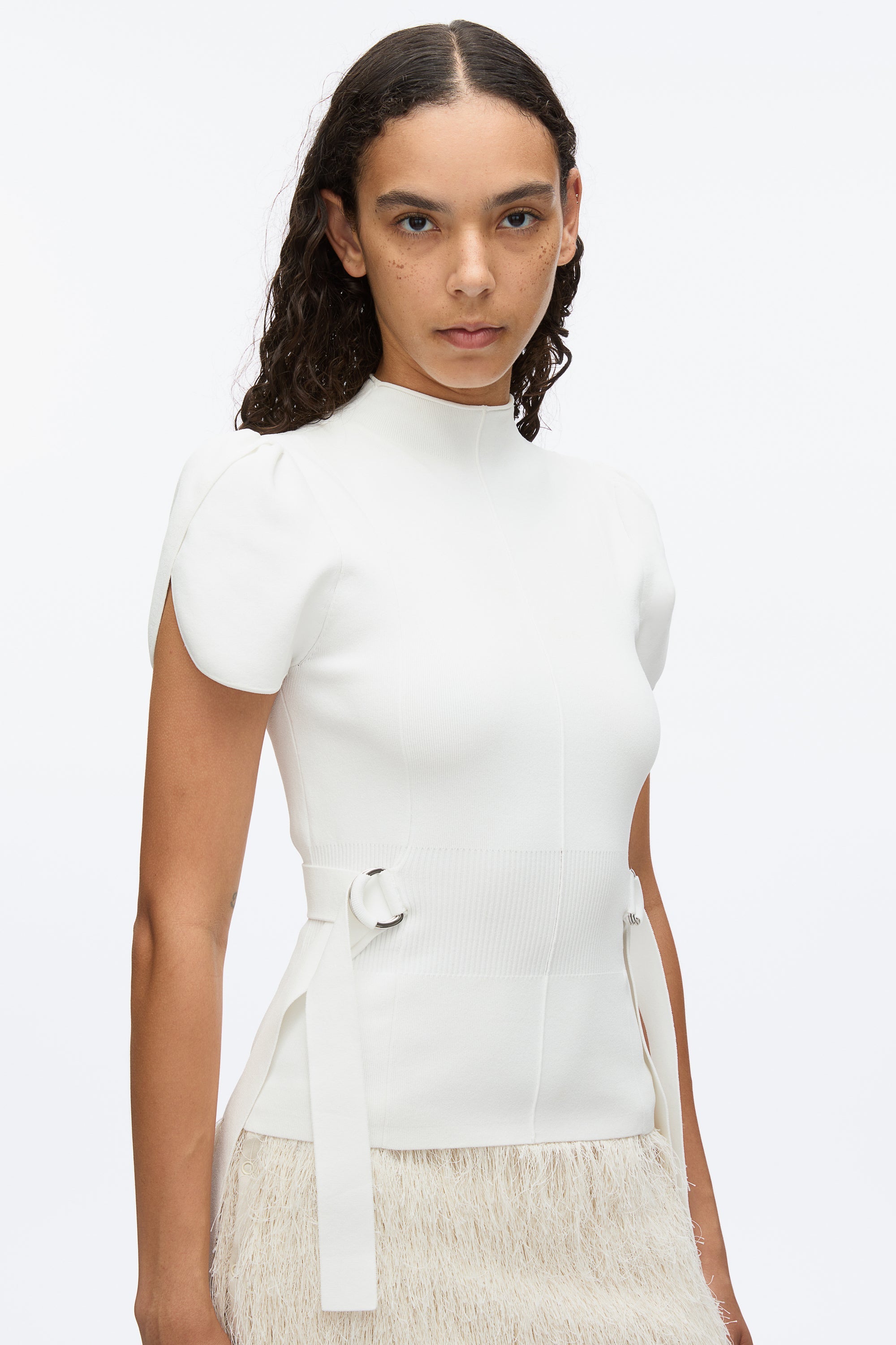 Ivory Compact Rib Tulip Top | 3.1 Phillip Lim