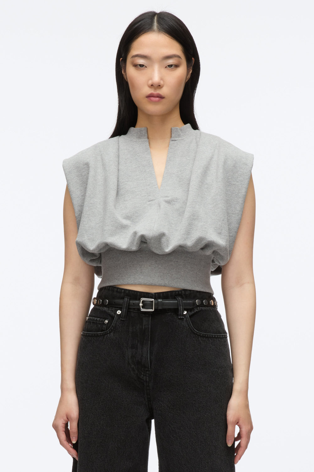 Grey Melange Sleeveless French Terry Top | 3.1 Phillip Lim