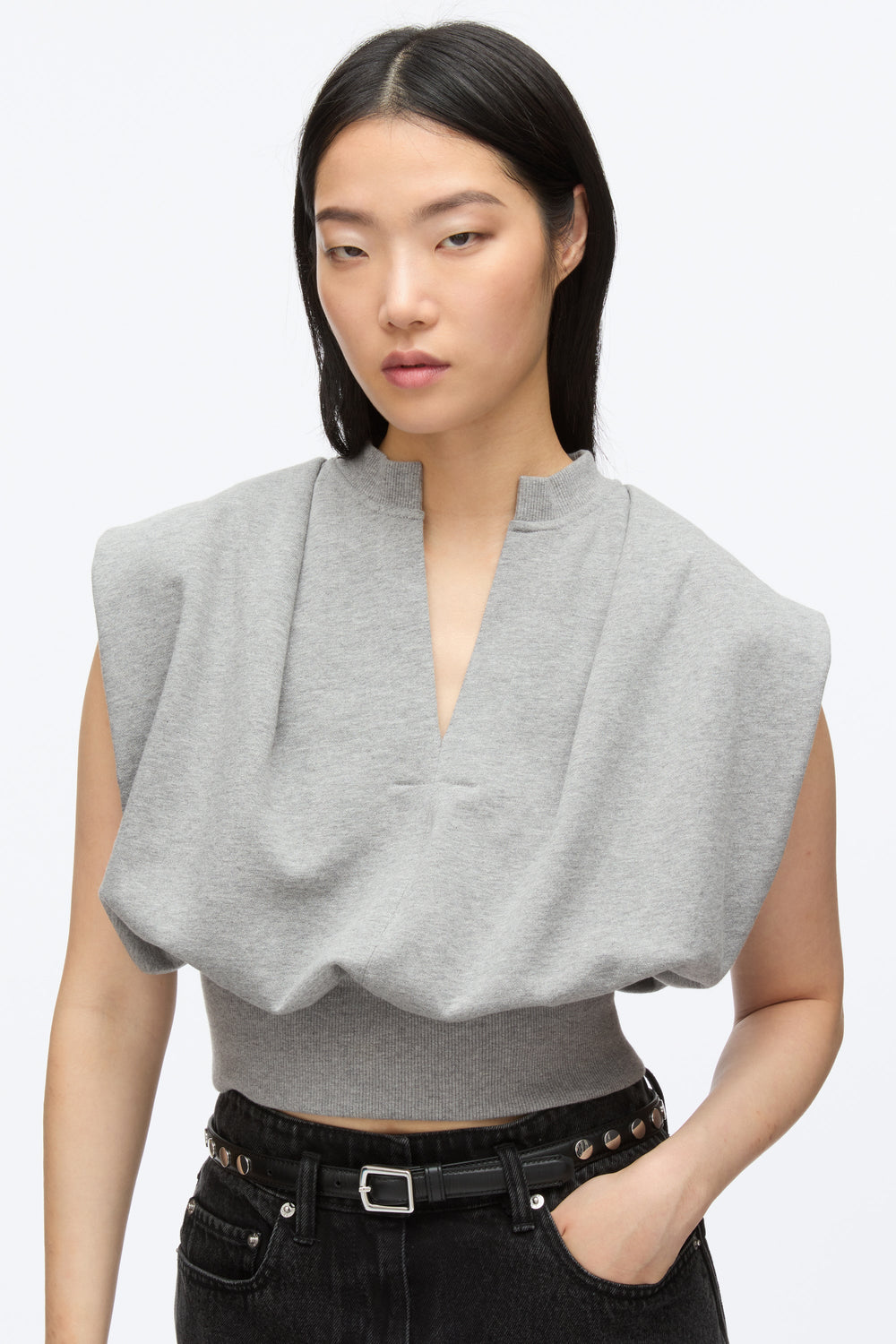 Grey Melange Sleeveless French Terry Top | 3.1 Phillip Lim
