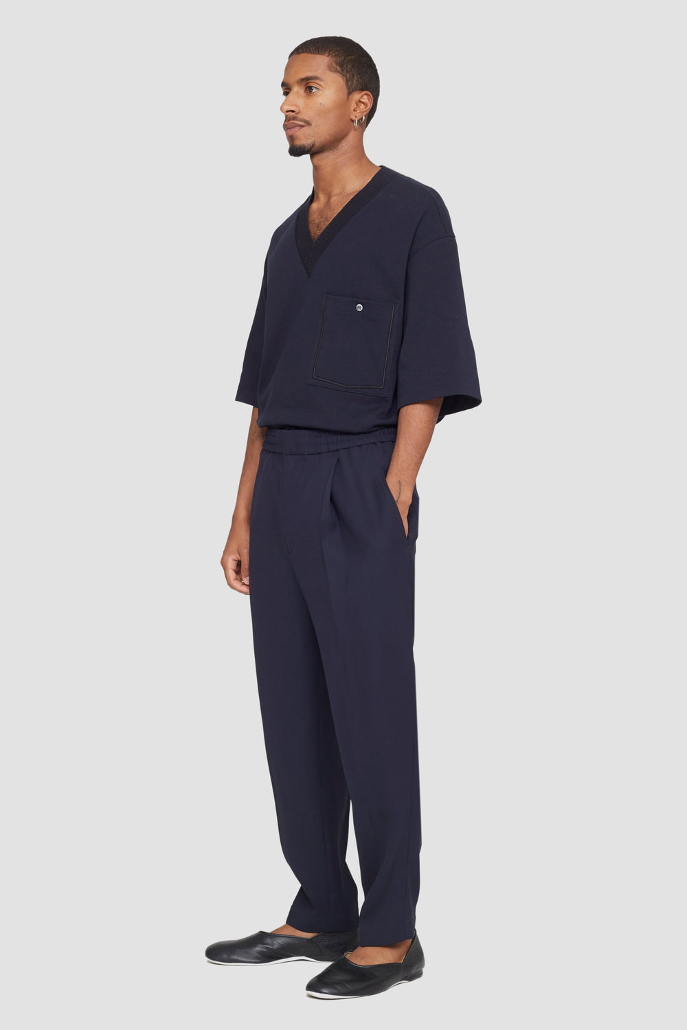Navy Single Pleat Tapered Trousers | 3.1 Phillip Lim