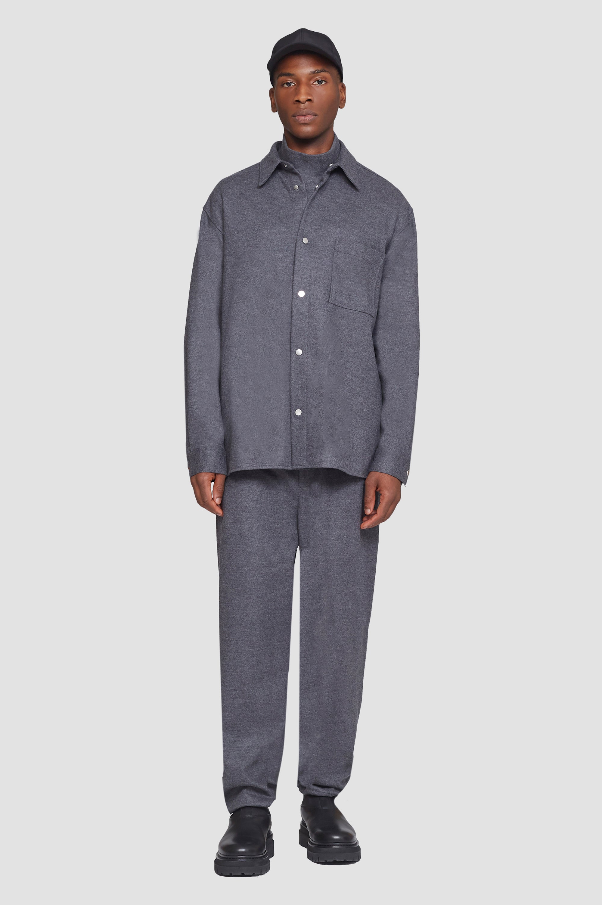 Dark Heather Grey Flannel Shirt | 3.1 Phillip Lim