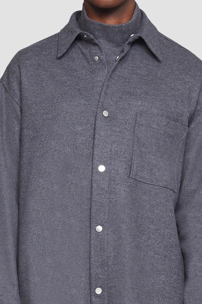 Dark Heather Grey Flannel Shirt | 3.1 Phillip Lim