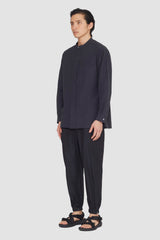 Faded Black Band-Collar Shirt | 3.1 Phillip Lim