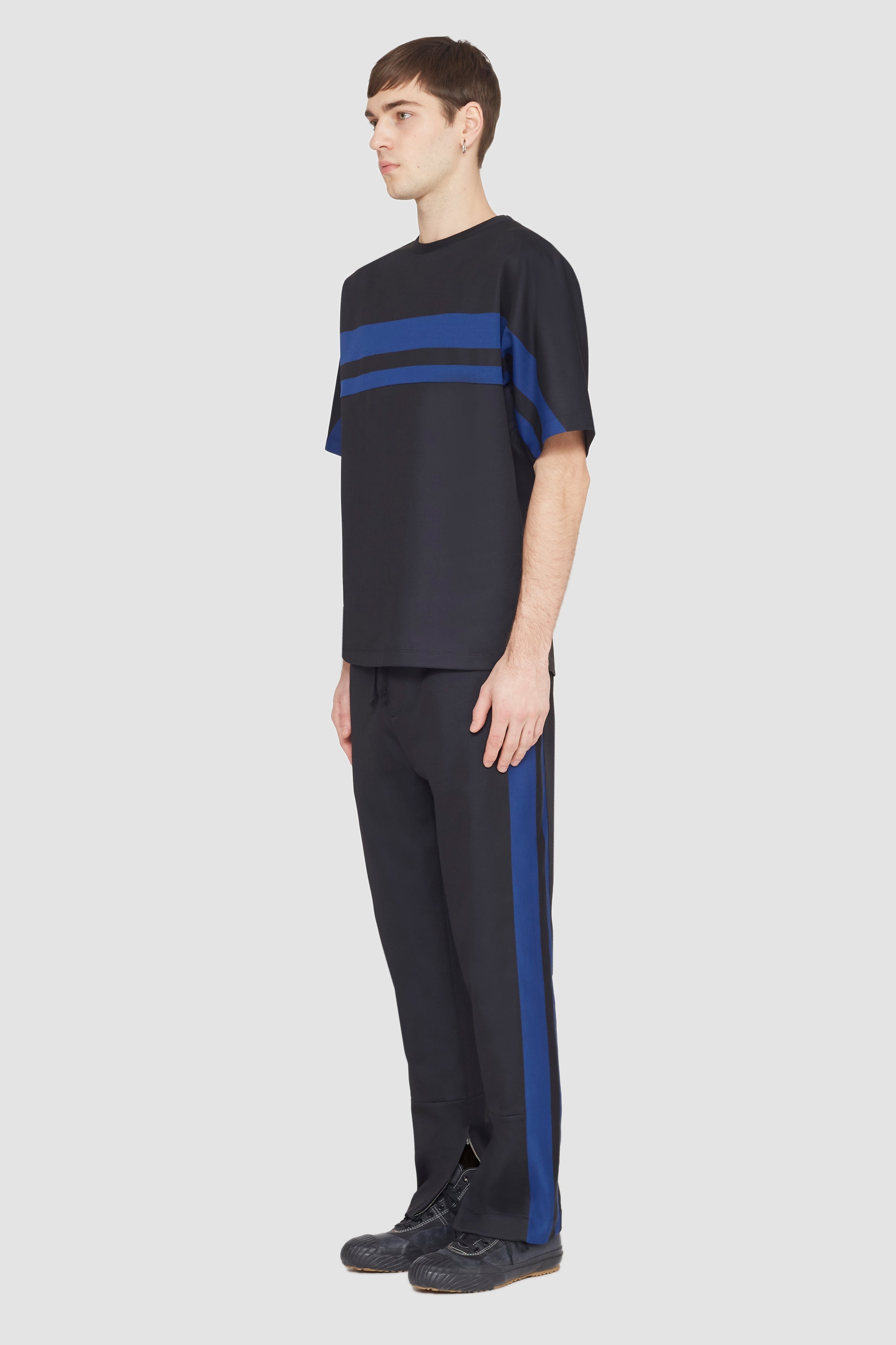 Blk Multi Short Sleeve Stripe Ponte T-Shirt | 3.1 Phillip Lim