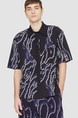 Midnight-White Short Sleeve Printed Bowling Shirt | 3.1 Phillip Lim