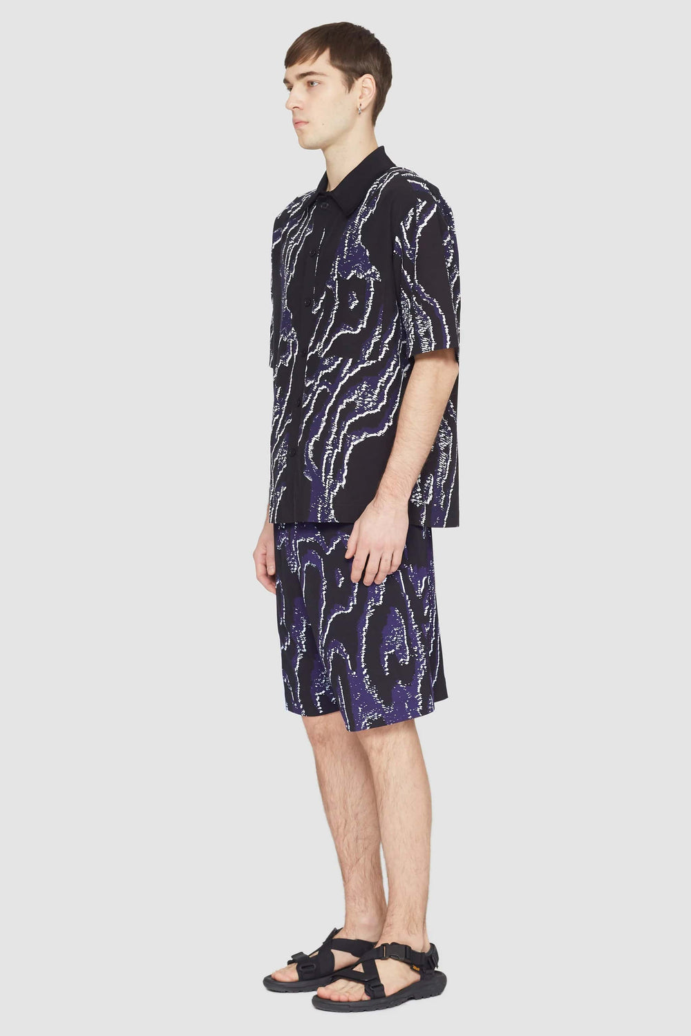 Midnight-White Short Sleeve Printed Bowling Shirt | 3.1 Phillip Lim