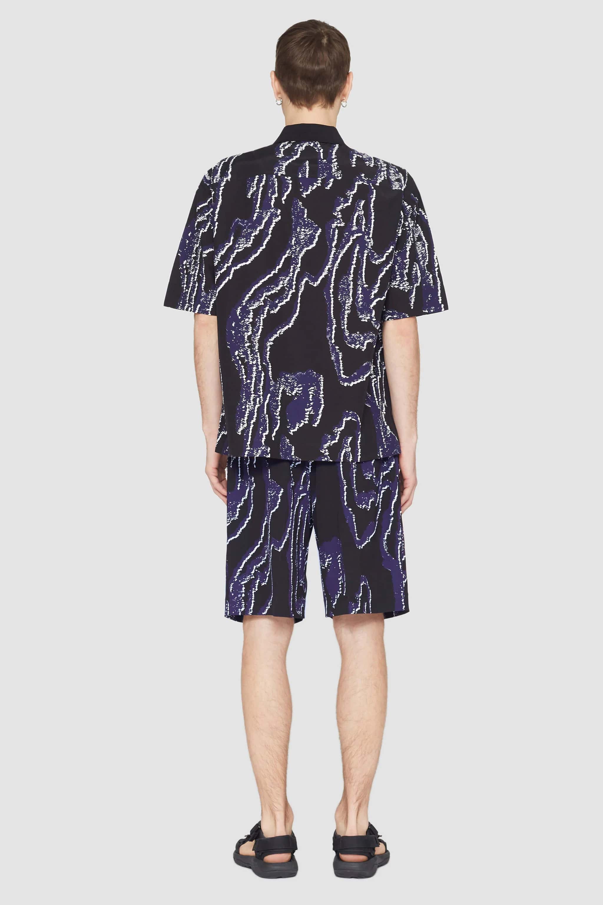 Midnight-White Short Sleeve Printed Bowling Shirt | 3.1 Phillip Lim