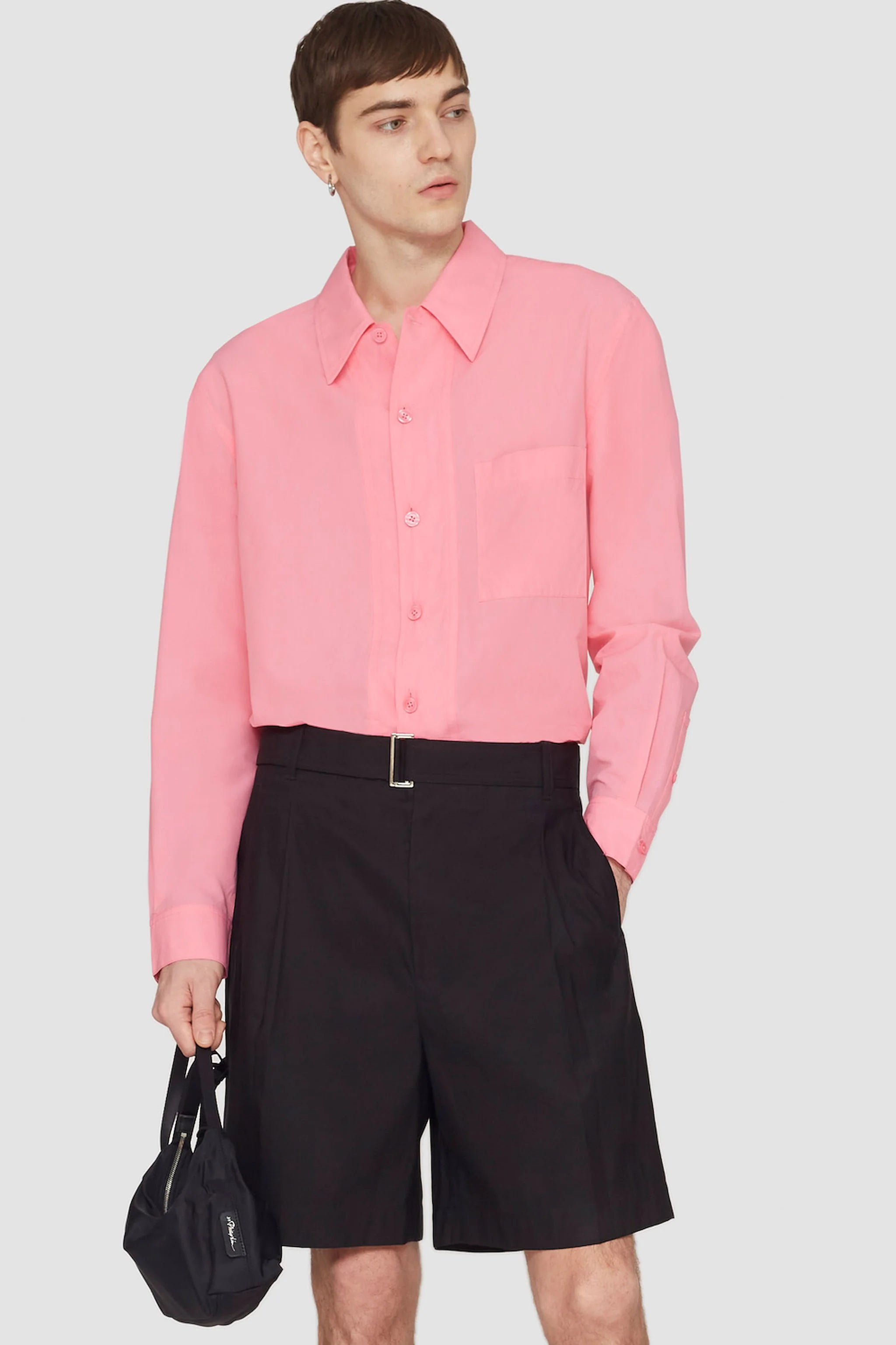 Pink/Red Long Sleeve Convertible Collar Sheer Shirt | 3.1 Phillip Lim