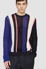 Blk Multi Long Sleeve Stripe Pointelle Pullover | 3.1 Phillip Lim