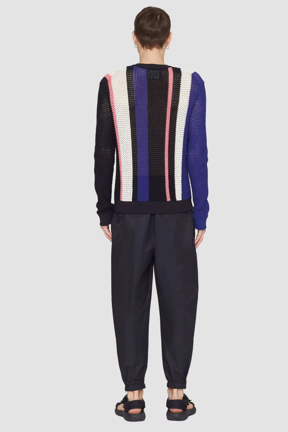 Blk Multi Long Sleeve Stripe Pointelle Pullover | 3.1 Phillip Lim