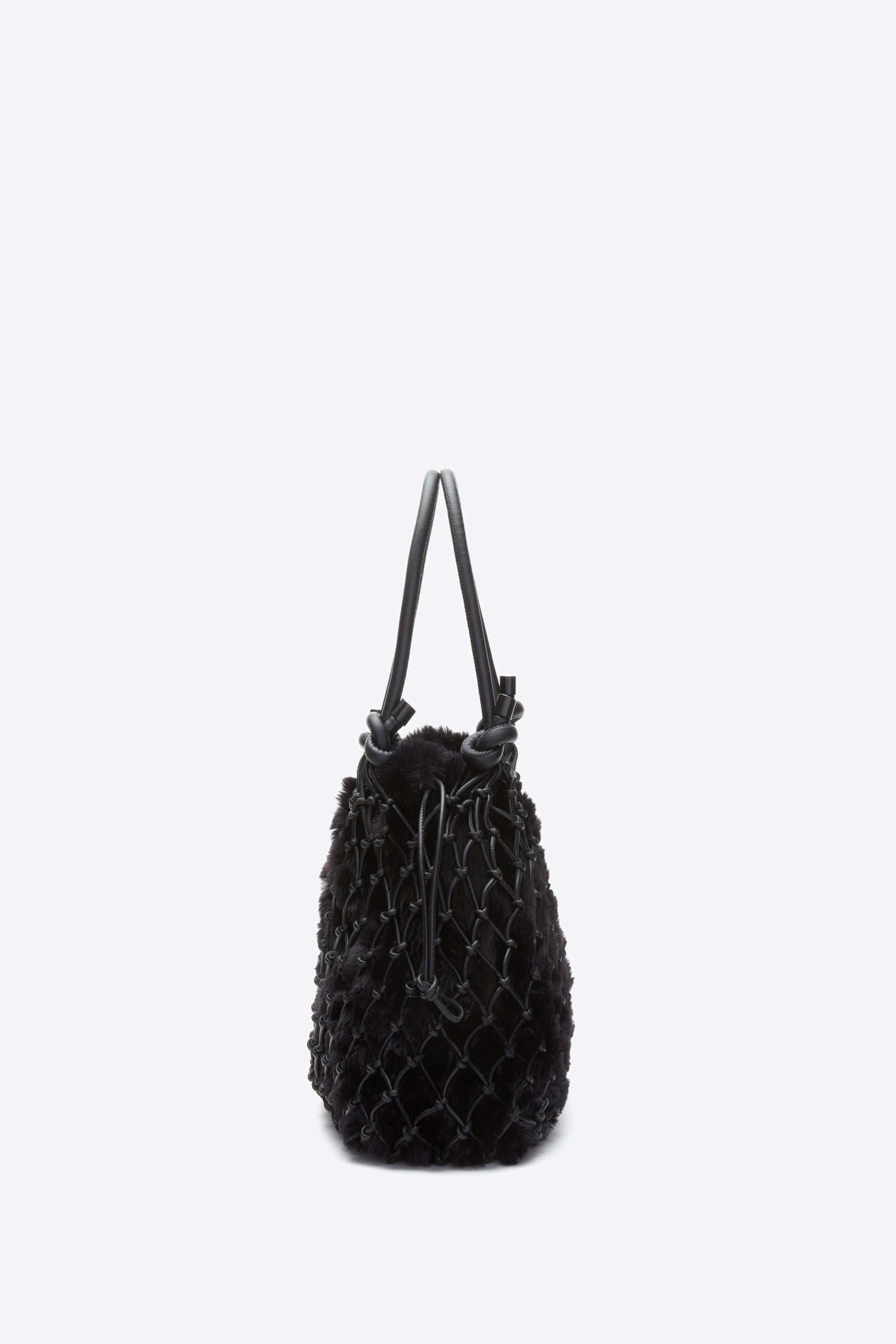 Black Faux Fur Macrame Mini Sac | 3.1 Phillip Lim