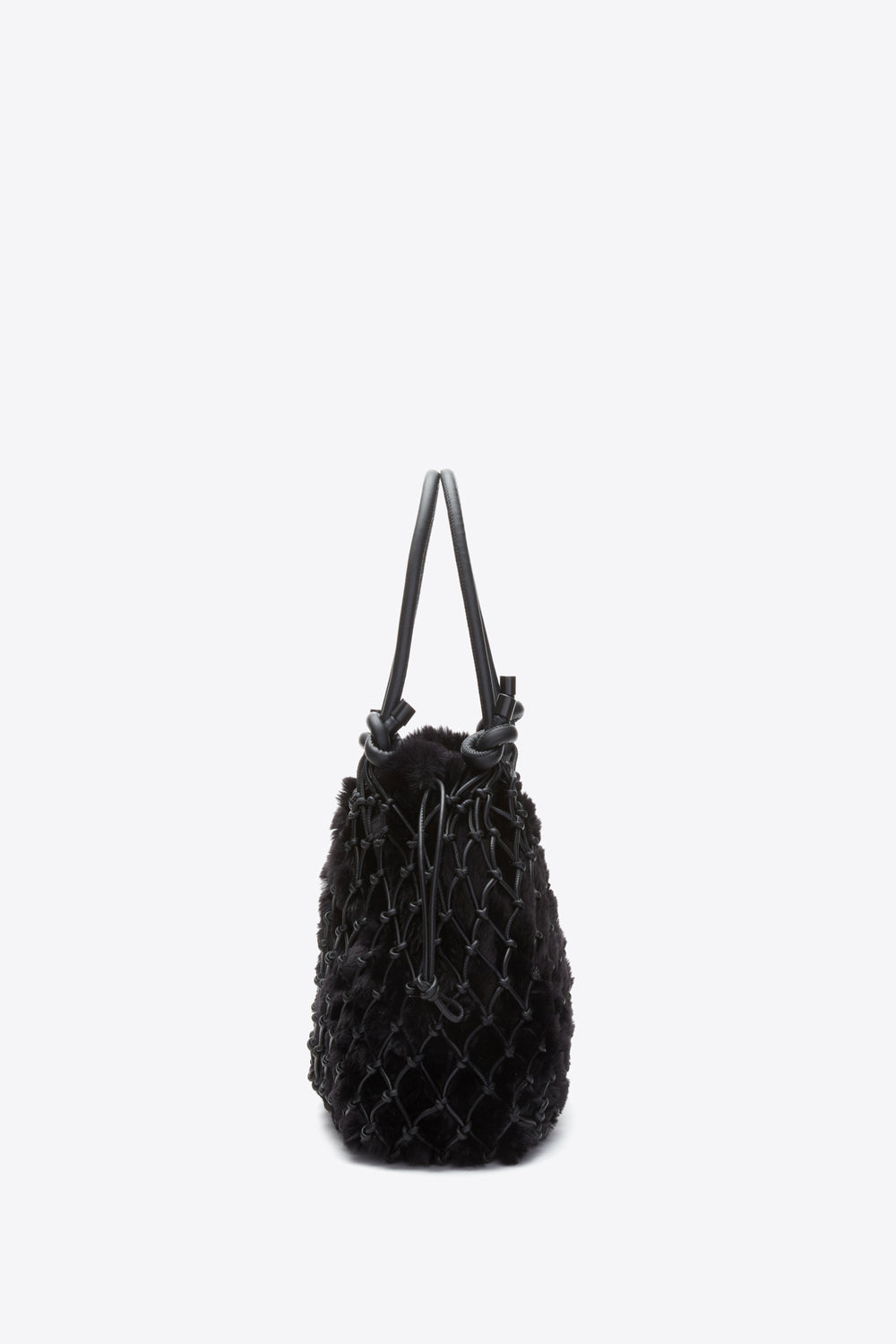 Black Faux Fur Macrame Mini Sac | 3.1 Phillip Lim