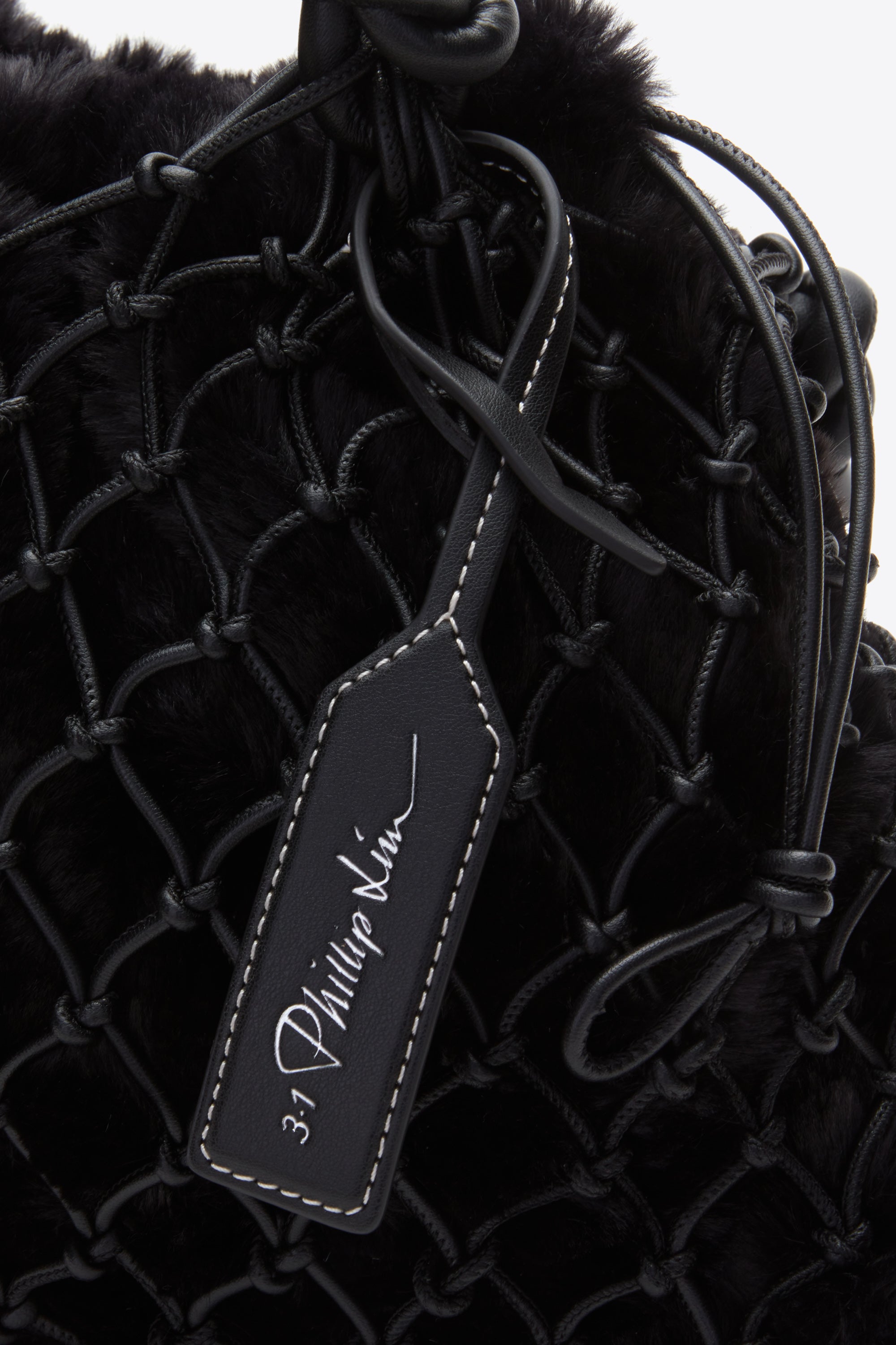 Black Faux Fur Macrame Mini Sac | 3.1 Phillip Lim