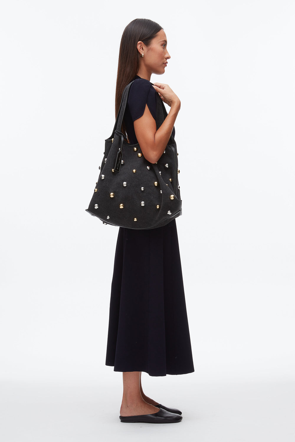 Black Dome Embellishment Market Tote | 3.1 Phillip Lim