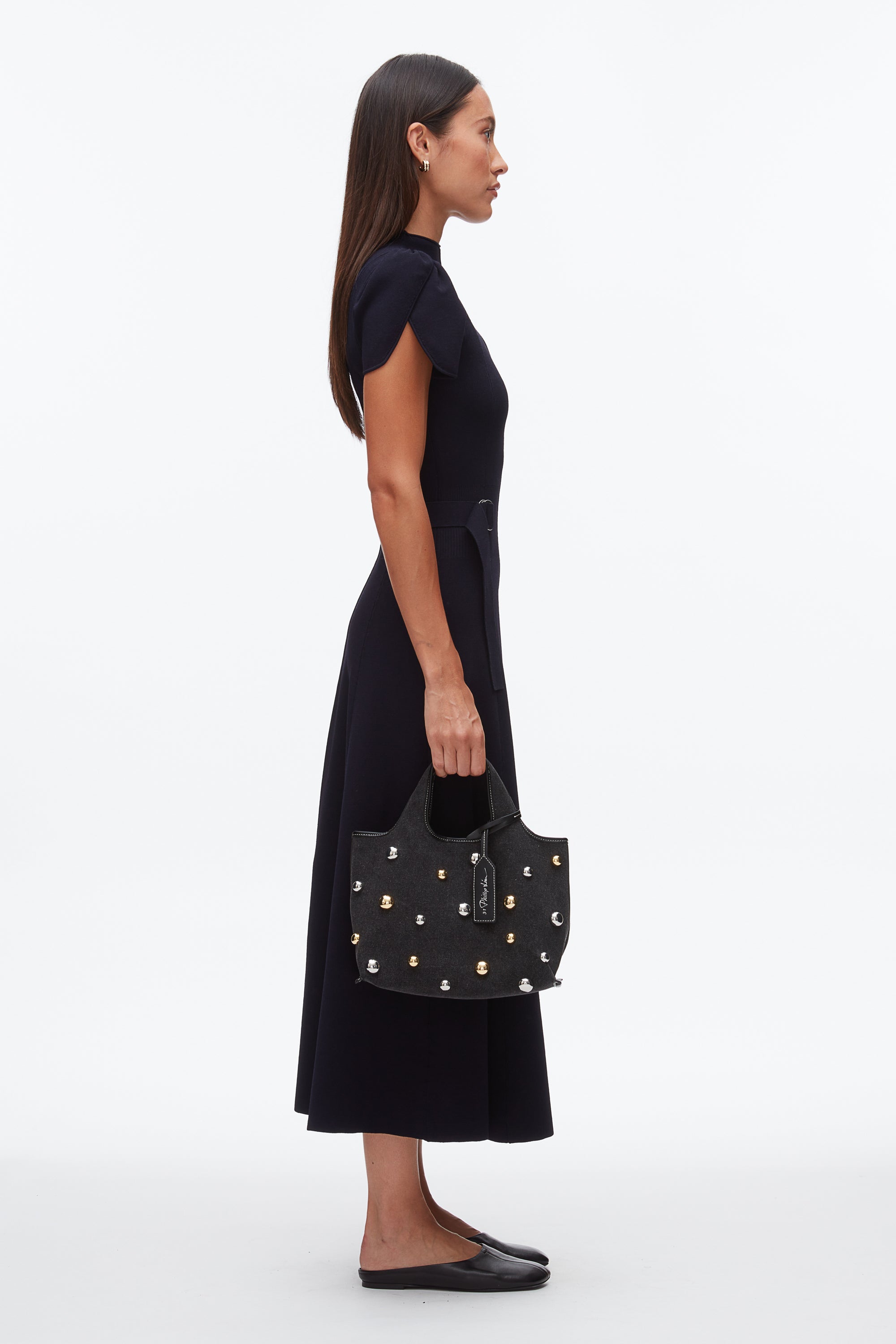 Black Dome Embellishment Mini Market Tote | 3.1 Phillip Lim
