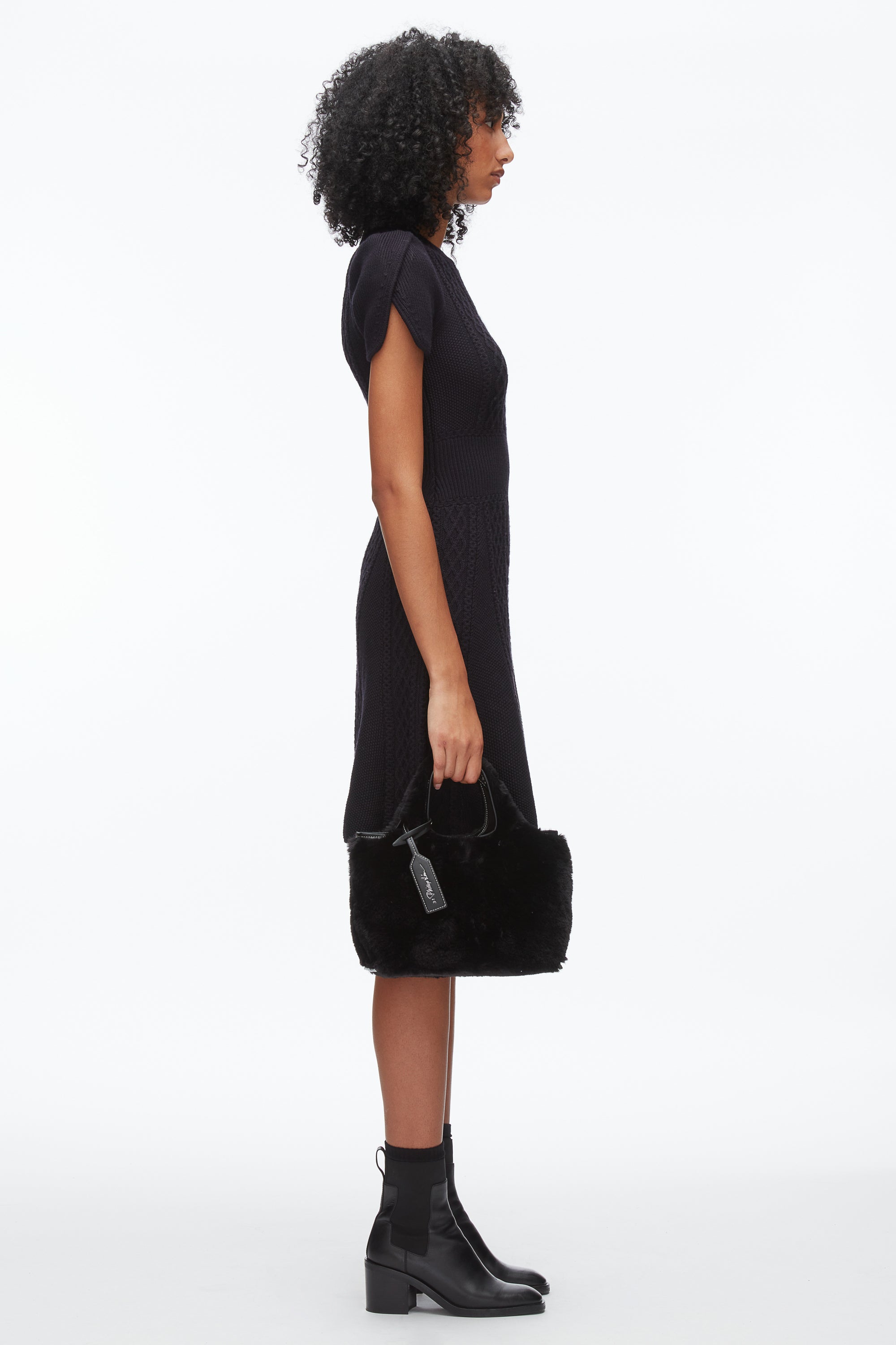 Black Faux Fur Mini Market Tote | 3.1 Phillip Lim